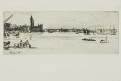 Oude Westminster Bridge door James Abbott McNeill Whistler