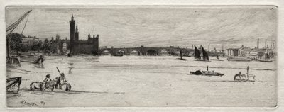 De oude Westminster Bridge door James McNeill Whistler