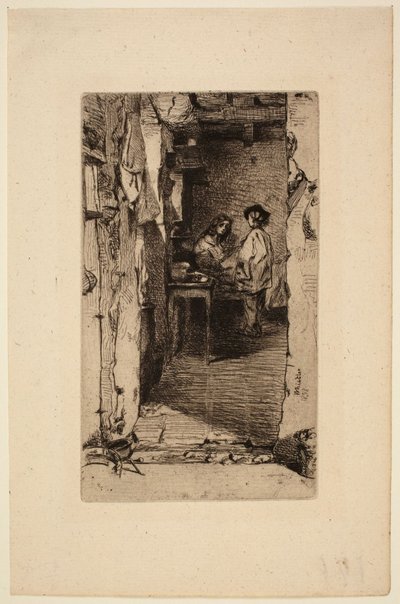 Lompenrapers, Quartier Mouffetard, Parijs door James McNeill Whistler