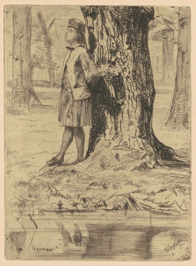 Seymour staand onder een boom door James McNeill Whistler
