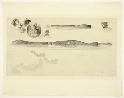 Schetsen op de Kustonderzoek Plaat door James Abbott McNeill Whistler