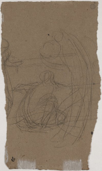 Studie voor "Variaties in blauw en groen" (verso) door James Abbott McNeill Whistler