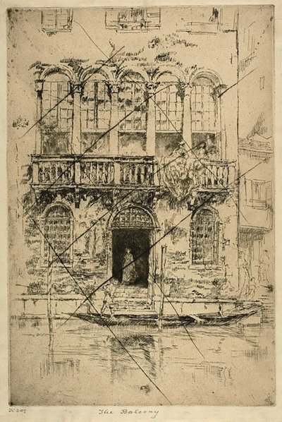 Het balkon door James Abbott McNeill Whistler