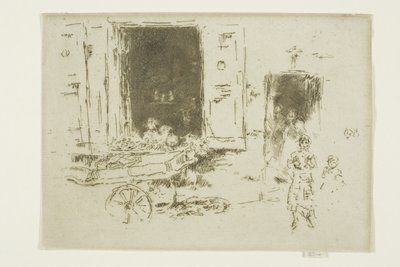 De Kruiwagen - Quartier des Marolles, Brussel door James Abbott McNeill Whistler