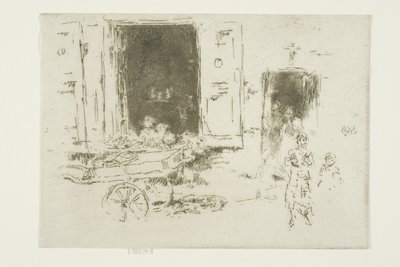 De Kruiwagen - Quartier des Marolles, Brussel door James Abbott McNeill Whistler