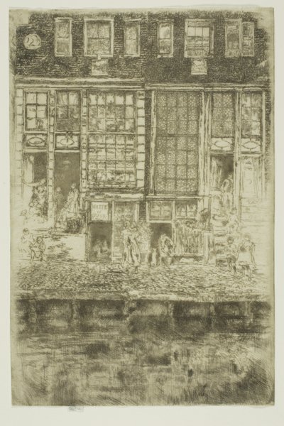 Het geborduurde gordijn door James McNeill Whistler