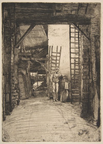 De kalkbrander (W. Jones, kalkbrander, Thames Street) door James McNeill Whistler