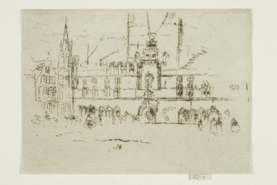 De markt, Brugge door James Abbott McNeill Whistler