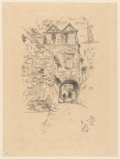 Het huis van de priester, Rouen door James McNeill Whistler
