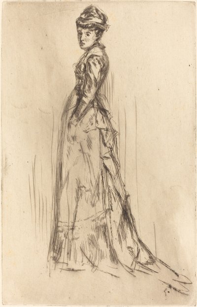 De zijden jurk door James Abbott McNeill Whistler