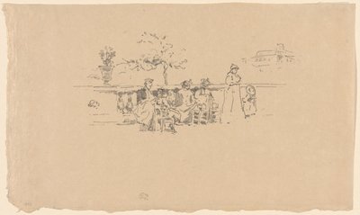 Het terras, Luxemburg door James Abbott McNeill Whistler
