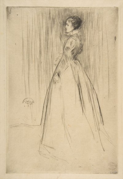 De fluwelen jurk (mevrouw Leyland) door James McNeill Whistler