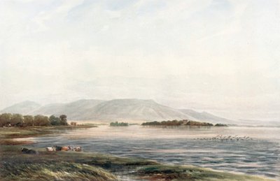"Kasteel Lochleven (kleurenlitho) door James Orrock