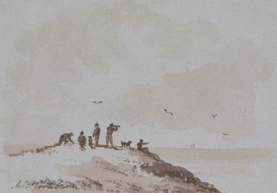 Waarnemers op een heuvel met uitzicht op de zee door James Pattison Cockburn