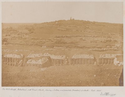 Uitzicht vanaf de Mamelon naar de Malakhov, 1855 door James Robertson