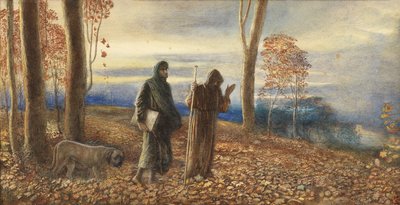 Dante en Virgil in Vallombrosa, 1866 door James Smetham