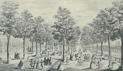 Maatschappij in de Mall, 1741, 1920 door James Smith