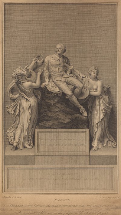 Monument voor William Shakespeare door James Stow after Thomas Banks