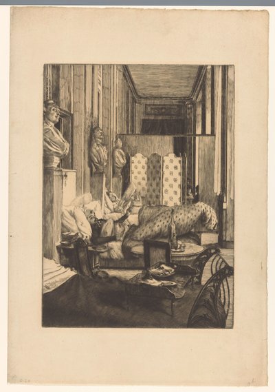 Foyer van de Comédie-Française tijdens het Beleg van Parijs in 1870-1871 door James Tissot