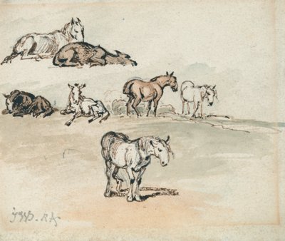 Studies van paarden door James Ward