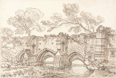 De oude dubbele brug, Bury St. Edmunds door James Ward