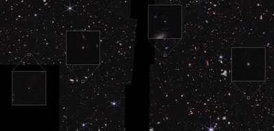 Sterrenstelsels in het CEERS-veld (opname met NIRCam) door James Webb Space Telescope (NASA)
