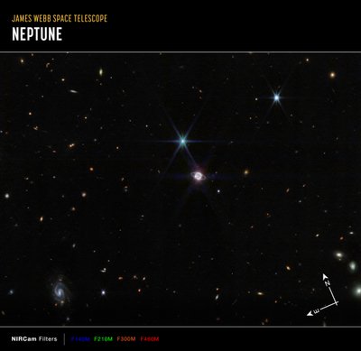 Neptunus Groothoek door James Webb Space Telescope (NASA)