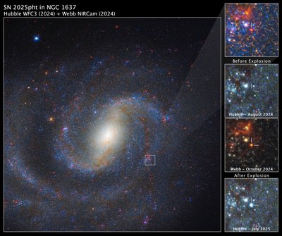 SN 2025pht in NGC 1637 door James Webb Space Telescope (NASA)