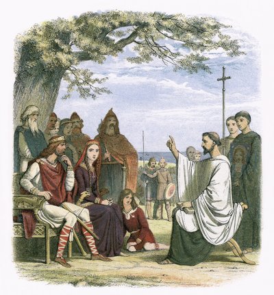 Augustinus predikt voor koning Ethelbert door James William Edmund Doyle