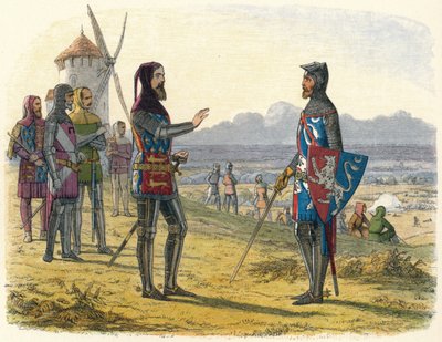 Edward weigert hulp aan zijn zoon bij Crecy, 1346 1864 door James William Edmund Doyle