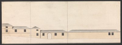 Cobham Hall, Kent: Elevatie van stallen door James Wyatt