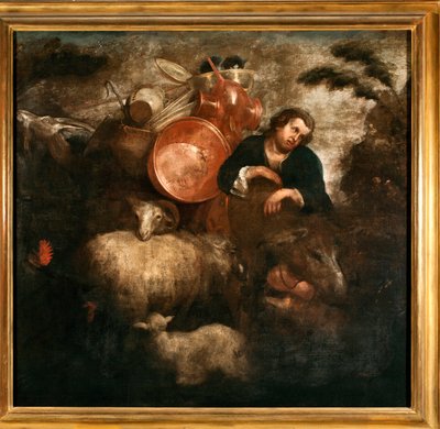 Herder met geiten en ezel door Jan Roos