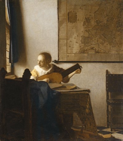 Vrouw met een luit door Johannes Vermeer