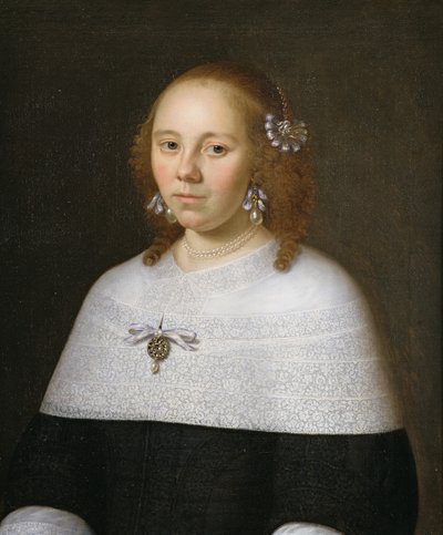 Portret van een jonge vrouw uit Hoorn, 1658 door Jan Albertsz Rootius