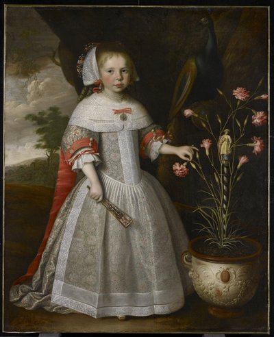 Portret van een Jong Meisje met Anjers, c.1663 door Jan Albertsz Rotius
