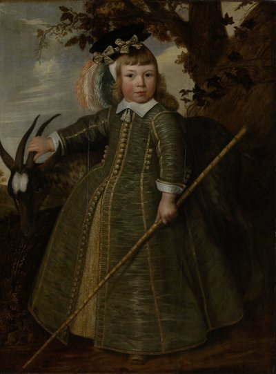 Portret van een jongen met een bok door Jan Albertsz. Rotius