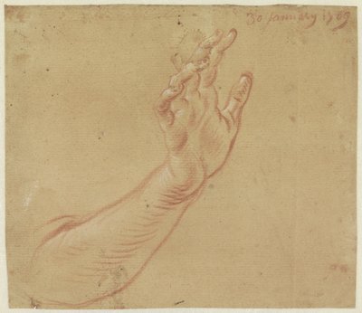 Studie van een rechterarm door Jan Anton Garemyn