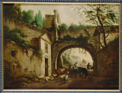 De Boog van San Lazzaro in Rome ... (schilderij op doek) door Jan Asselyn