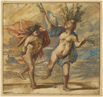 Apollo en Daphne door Jan Boeckhorst