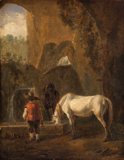 Een drinkend paard door Jan Both