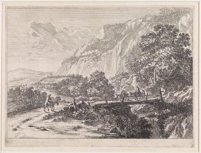 Landschap met houten brug bij Sulmona nabij Tivoli door Jan Both