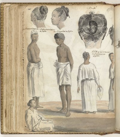 Indische haardracht, volkstypen op Ceylon door Jan Brandes