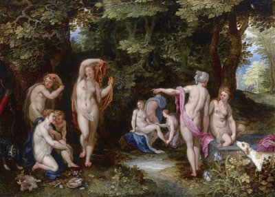 Diana en Actaeon door Jan Brueghel the Elder