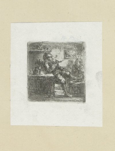 Man met pijp door Jan Chalon