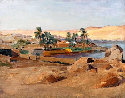 De Nijl bij Aswan. Van de reis naar Egypte door Jan Ciągliński