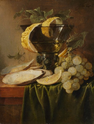 Stilleven met een Glas en Oesters, ca. 1640 door Jan Davidsz de Heem