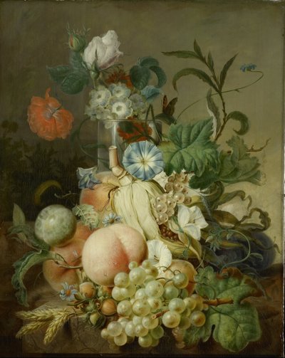 Stilleven met Bloemen en Fruit door Jan Evert Morel (I)