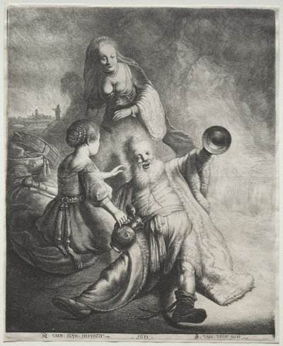 Lot en zijn dochters, 1600s door Jan Georg van Vliet