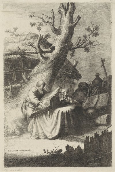 H. Hieronymus lezend onder een boom door Jan Gillisz. van Vliet