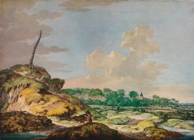 Landschap met jager en verre uitzicht op Middleburg door Jan Goedart